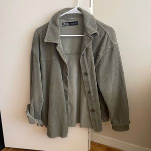Zara Green Corduroy Shacket